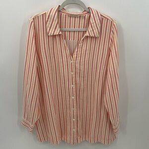 Soft Surroundings Escambia stripe gauze tunic top